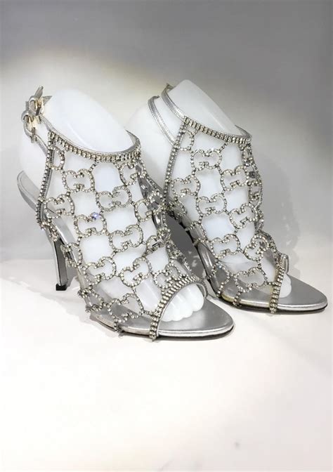 gucci rhinestone heel|bedazzled gucci shoes.